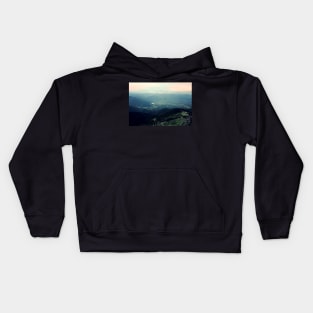 Pink sunset over the mountains Kids Hoodie